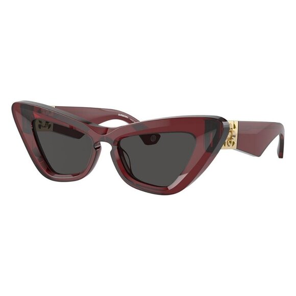 New Authentic  BURBERRY TB Collection Red Cat Eye BE4421U 4128/87 Sunglasses Wom - Picture 1 of 6